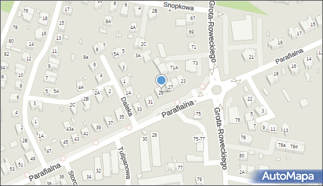 Wrocław, Parafialna, 29, mapa Wrocławia