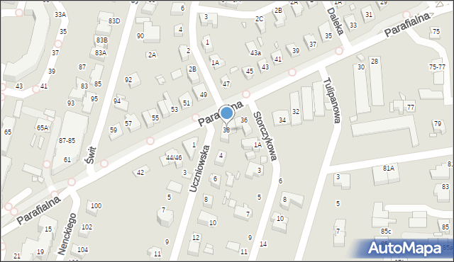 Wrocław, Parafialna, 38, mapa Wrocławia