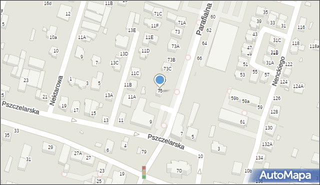 Wrocław, Parafialna, 75, mapa Wrocławia