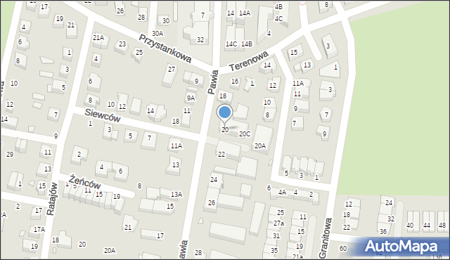 Wrocław, Pawia, 20, mapa Wrocławia