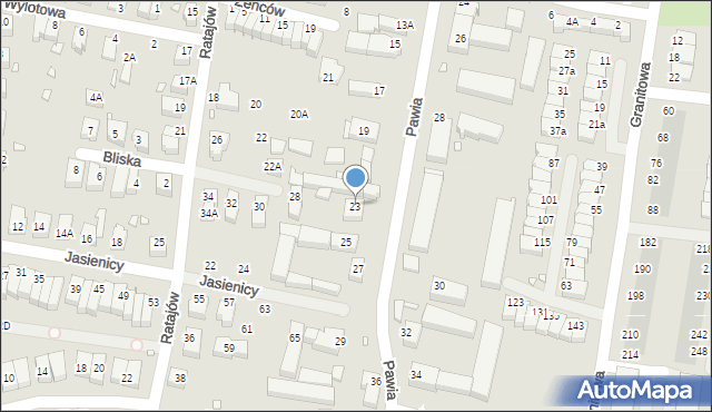 Wrocław, Pawia, 23, mapa Wrocławia