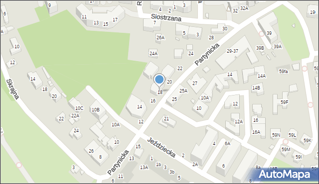 Wrocław, Partynicka, 18, mapa Wrocławia