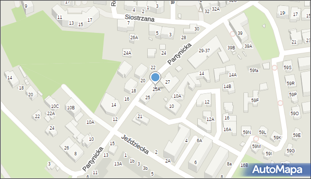 Wrocław, Partynicka, 25A, mapa Wrocławia