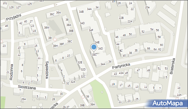 Wrocław, Partynicka, 34C, mapa Wrocławia