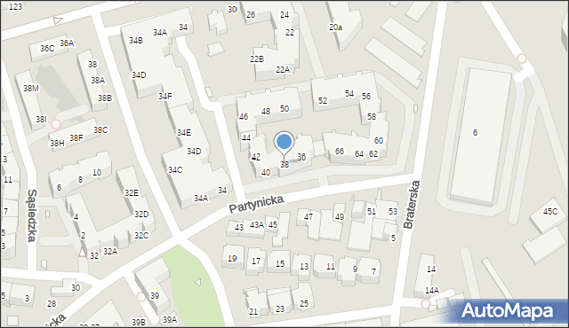 Wrocław, Partynicka, 38, mapa Wrocławia