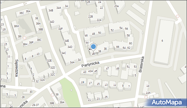 Wrocław, Partynicka, 40, mapa Wrocławia