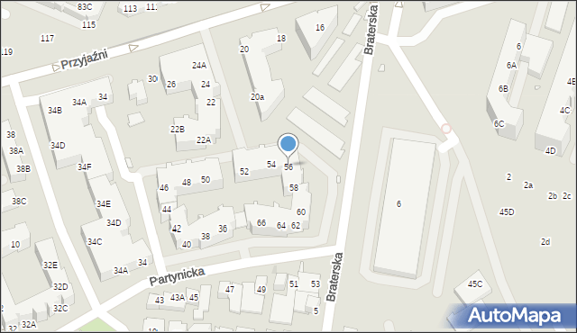 Wrocław, Partynicka, 56, mapa Wrocławia