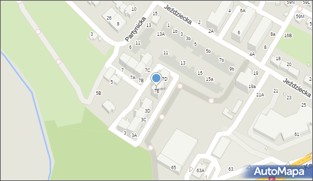 Wrocław, Partynicka, 7E, mapa Wrocławia