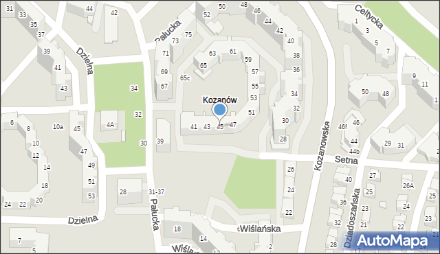 Wrocław, Pałucka, 45, mapa Wrocławia