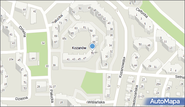 Wrocław, Pałucka, 51, mapa Wrocławia