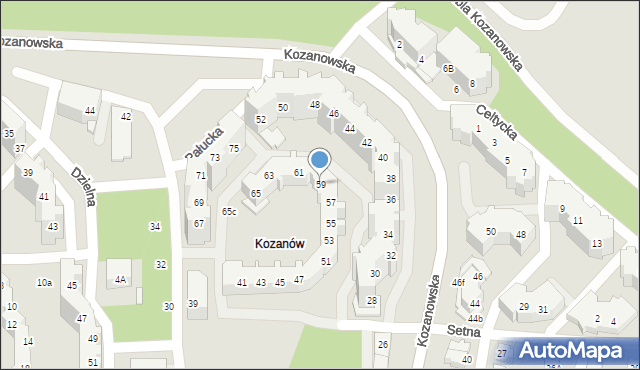 Wrocław, Pałucka, 59, mapa Wrocławia