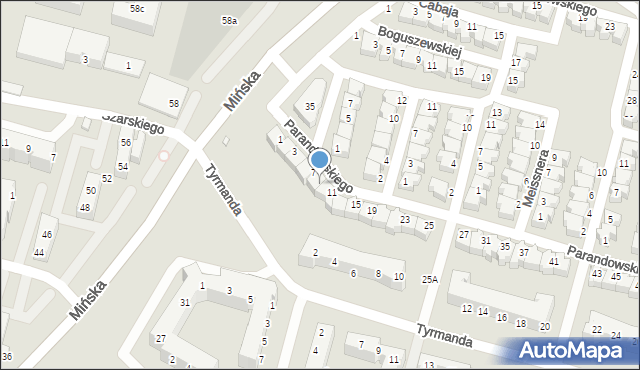 Wrocław, Parandowskiego Jana, 9, mapa Wrocławia