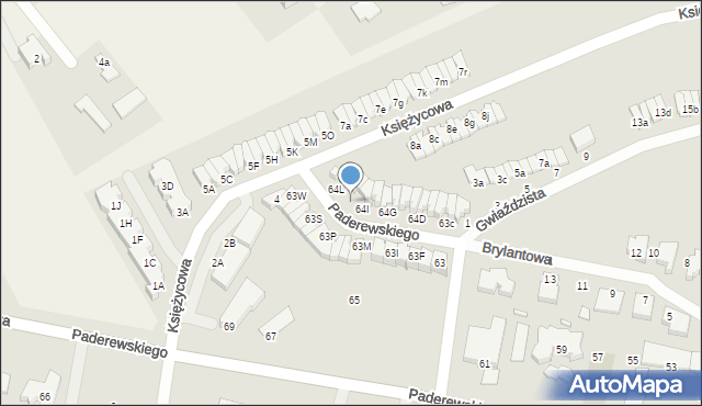 Września, Paderewskiego Ignacego Jana, 64J, mapa Wrześni