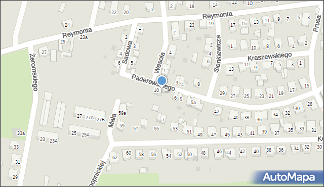Wschowa, Paderewskiego Ignacego Jana, 9, mapa Wschowa