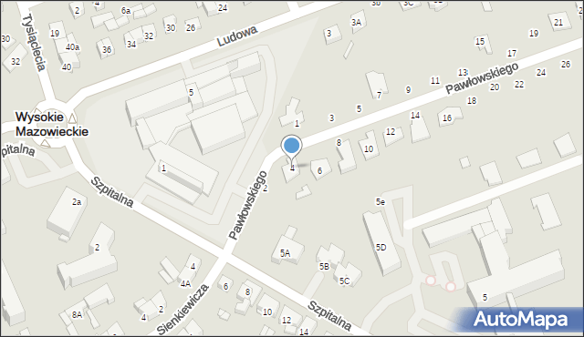 Wysokie Mazowieckie, Pawłowskiego Edmunda, 4, mapa Wysokie Mazowieckie
