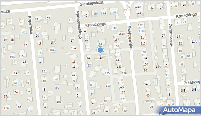 Wyszków, Paderewskiego Ignacego Jana, 14A, mapa Wyszków