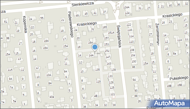 Wyszków, Paderewskiego Ignacego Jana, 14B, mapa Wyszków