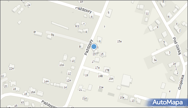 Zaborze, Paździory, 13, mapa Zaborze