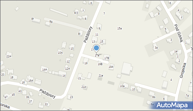 Zaborze, Paździory, 17a, mapa Zaborze