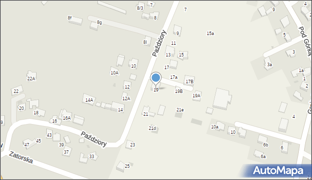 Zaborze, Paździory, 19, mapa Zaborze