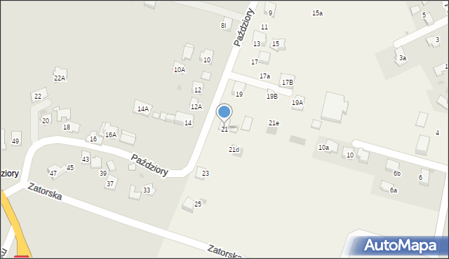 Zaborze, Paździory, 21, mapa Zaborze