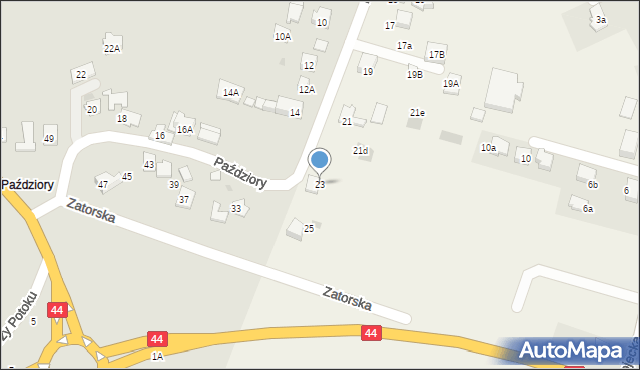 Zaborze, Paździory, 23, mapa Zaborze