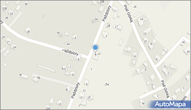 Zaborze, Paździory, 5, mapa Zaborze