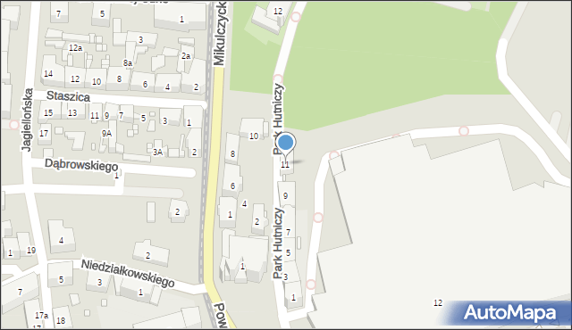 Zabrze, Park Hutniczy, 11, mapa Zabrza