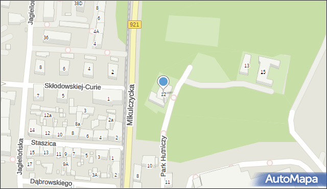 Zabrze, Park Hutniczy, 12, mapa Zabrza
