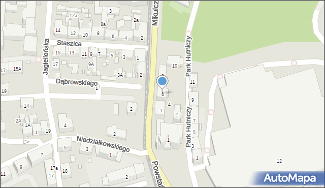 Zabrze, Park Hutniczy, 6, mapa Zabrza