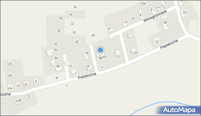 Zabrzeg, Pasieczna, 4a, mapa Zabrzeg