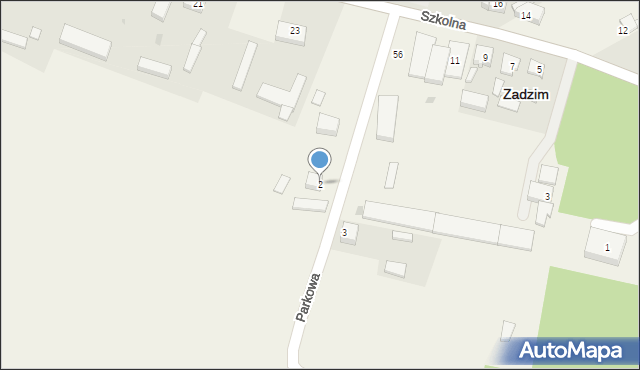 Zadzim, Parkowa, 2, mapa Zadzim