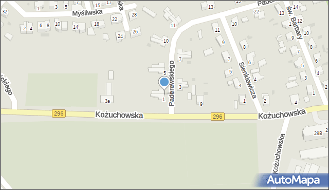 Żagań, Paderewskiego Ignacego Jana, 2, mapa Żagań