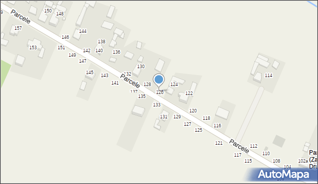 Zajączki Drugie, Parcele, 126, mapa Zajączki Drugie