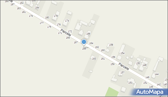 Zajączki Drugie, Parcele, 165, mapa Zajączki Drugie