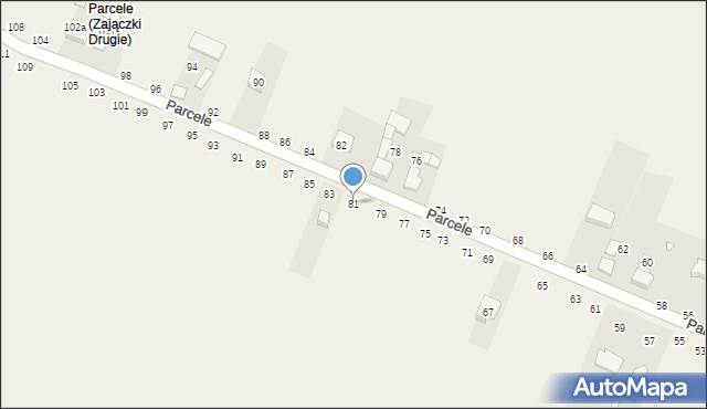 Zajączki Drugie, Parcele, 81, mapa Zajączki Drugie