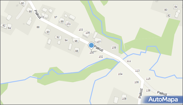 Zakliczyn, Pakuz, 100, mapa Zakliczyn