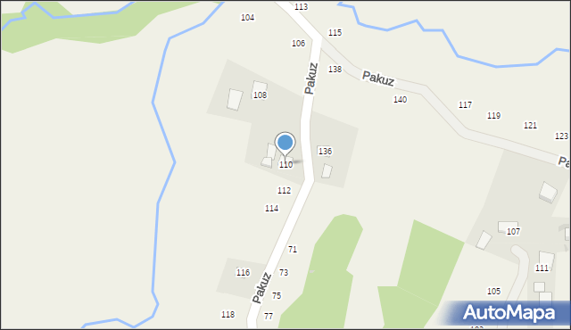 Zakliczyn, Pakuz, 110, mapa Zakliczyn