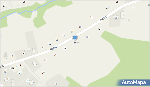 Zakliczyn, Pakuz, 20, mapa Zakliczyn