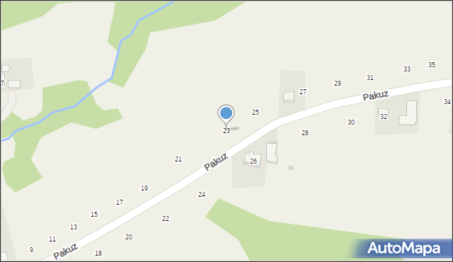 Zakliczyn, Pakuz, 23, mapa Zakliczyn