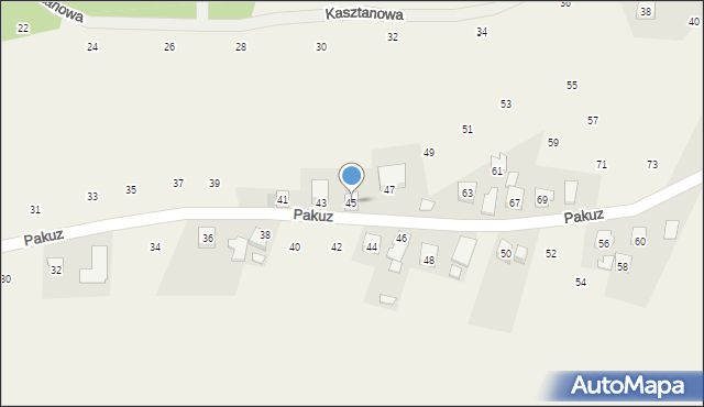 Zakliczyn, Pakuz, 45, mapa Zakliczyn