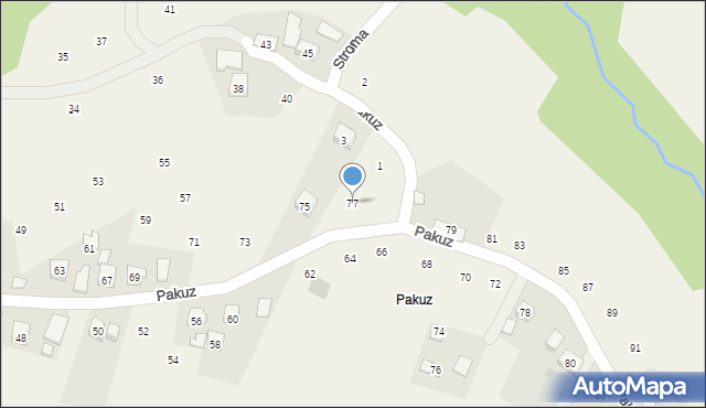 Zakliczyn, Pakuz, 77, mapa Zakliczyn