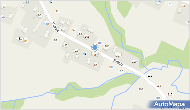 Zakliczyn, Pakuz, 96, mapa Zakliczyn