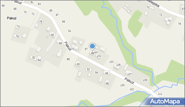 Zakliczyn, Pakuz, 99, mapa Zakliczyn