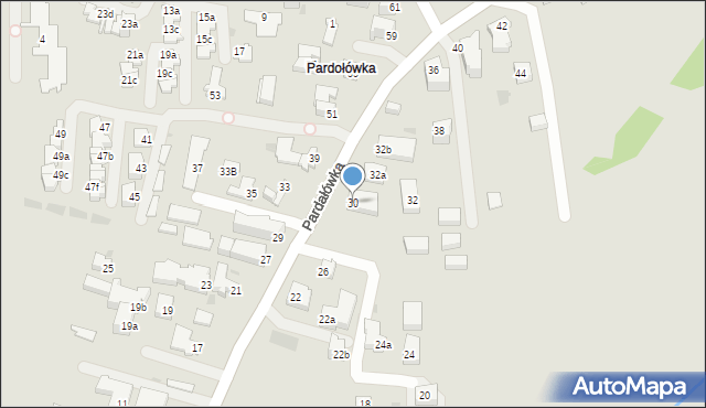 Zakopane, Pardałówka, 30, mapa Zakopanego