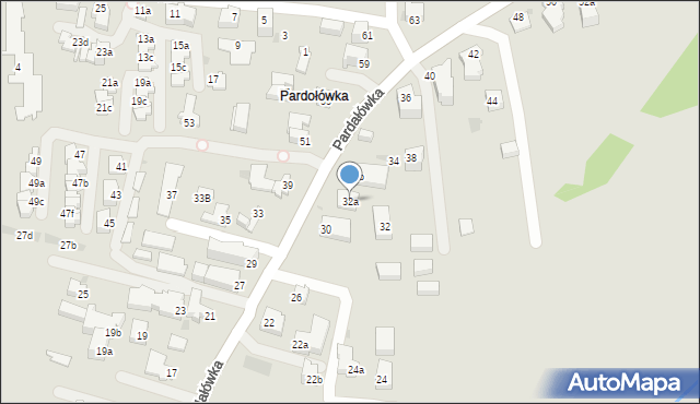 Zakopane, Pardałówka, 32a, mapa Zakopanego