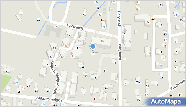 Zakopane, Paryskich Witolda i Zofii, 13, mapa Zakopanego