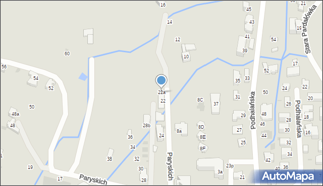 Zakopane, Paryskich Witolda i Zofii, 22a, mapa Zakopanego