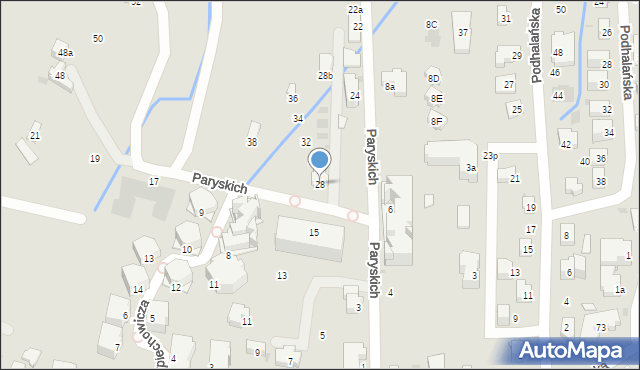 Zakopane, Paryskich Witolda i Zofii, 28, mapa Zakopanego