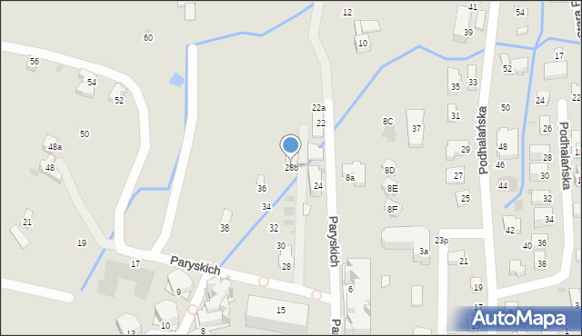 Zakopane, Paryskich Witolda i Zofii, 28b, mapa Zakopanego